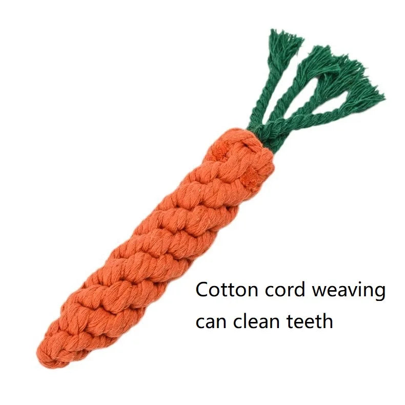 Plush Carrot Dog Toy with Squeaker - Interactive Chew Toy for Small Dogs & Puppies