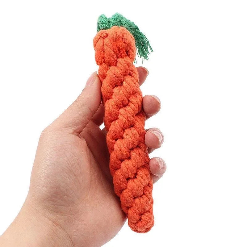 Plush Carrot Dog Toy with Squeaker - Interactive Chew Toy for Small Dogs & Puppies