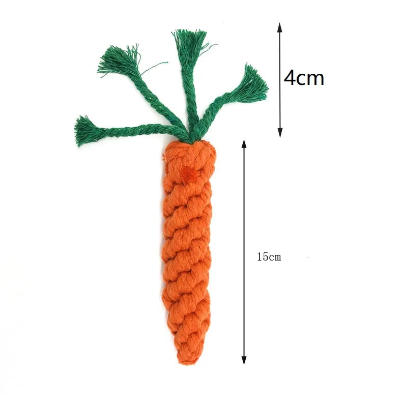 Plush Carrot Dog Toy with Squeaker - Interactive Chew Toy for Small Dogs & Puppies