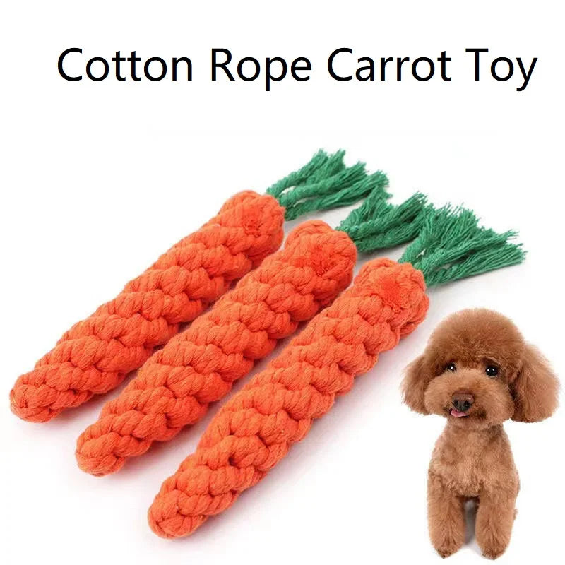 Plush Carrot Dog Toy with Squeaker - Interactive Chew Toy for Small Dogs & Puppies